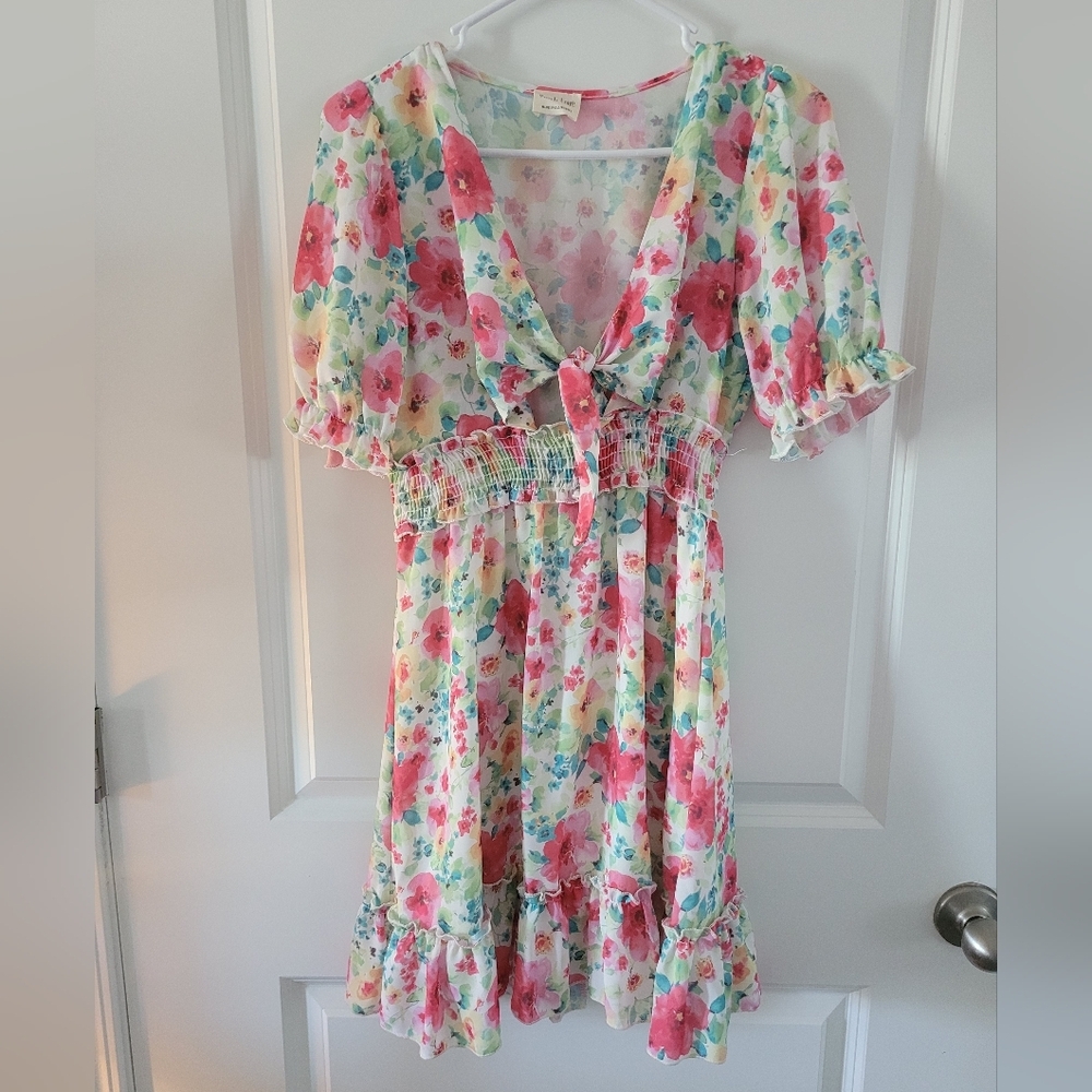 Peach Love Multicolor Floral Dress